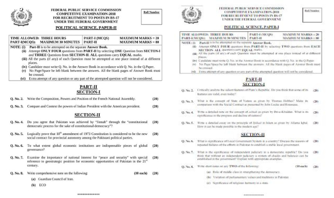 CSS political science paper 2018