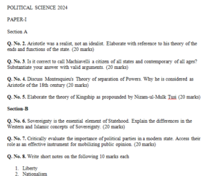 Political Science Paper CSS 2024-I