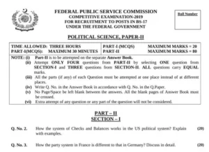 css political science paper 2019 paper b section-I